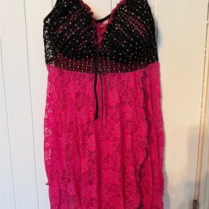 Black and Pink lace baby doll